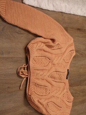 Pretty Guide Salmon Pink Small Knitted Sweater